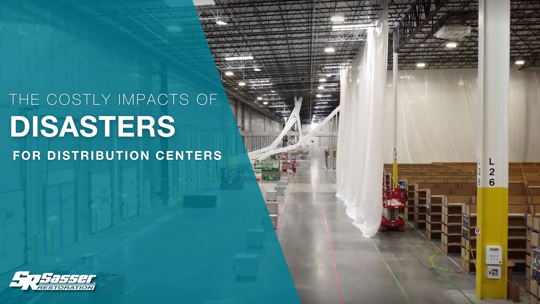 Picture of mold remediation taking place in a distribution center