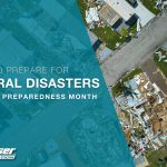 Blog cover photo with an aerial view of a town that has been devestated by a natural disaster