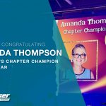Photo of Amanda Thompson being announced as the IFMA DFW Chapter Champion of the Year