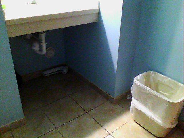 Photo of a sink and the flooring underneath